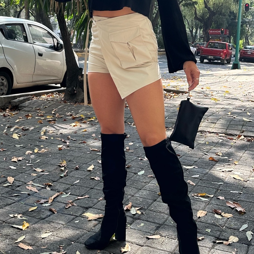 Commence Wrap Skirt, Versatile Mini Skort in Khaki